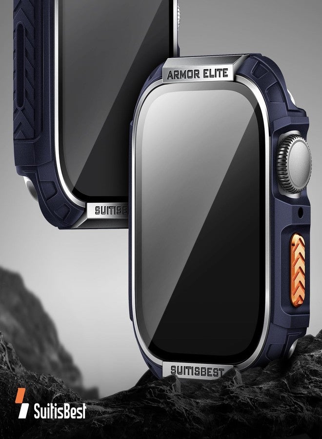 Suitisbest Metal Rugged Case for Apple Watch 46mm Case, Shockproof Protective Case Bumper Full-Metal Bezel 9H Tempered Glass Screen Protector Cover for iWatch 10 - Image 5
