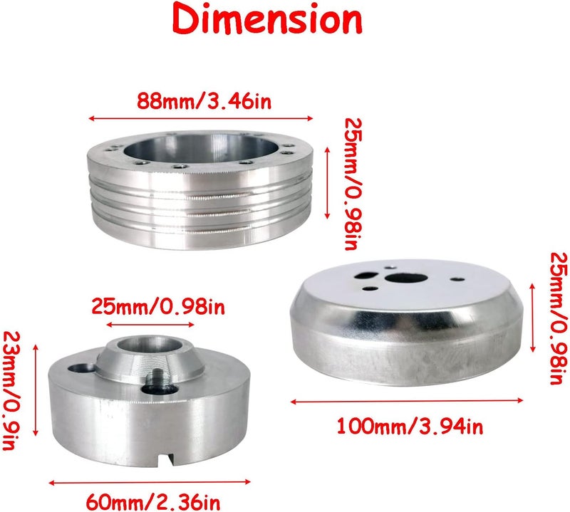LicBund 5/6 Hole Steering Wheel Hub Adapter Installation Kit for GMC Chevy Pontiac Truck Pickup - Silver - Image 2