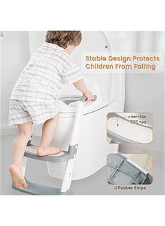 Gonice Potty Training Seat with Step Stool Ladder, Toddler Potty Seat for Kids and Toddler Boys Girls, Splash Guard and Safety Handles (grey)  - Image 5