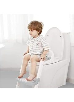 Gonice Potty Training Seat with Step Stool Ladder, Toddler Potty Seat for Kids and Toddler Boys Girls, Splash Guard and Safety Handles (grey)  - Image 4