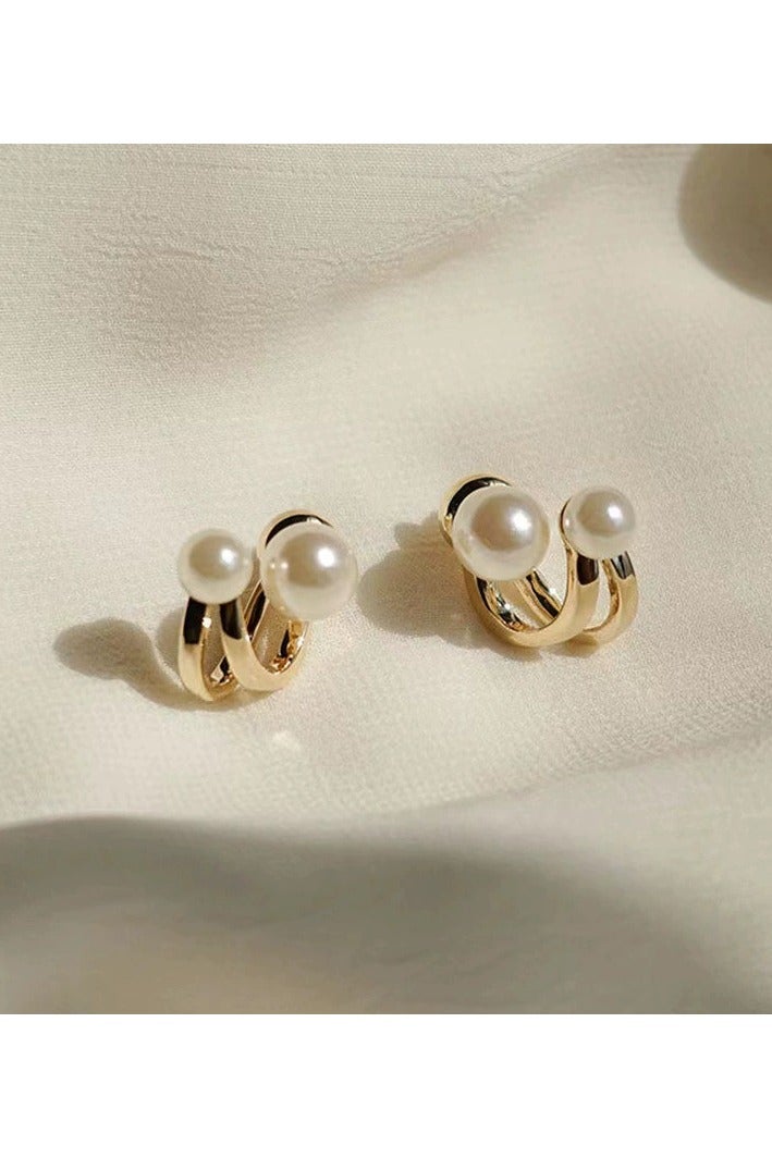 Goolsky 2-in-1 Pearl Stud Earrings for Women – French Retro Minimalist Design, Unique & Elegant Jewelry for Daily or Formal Wear - Image 2
