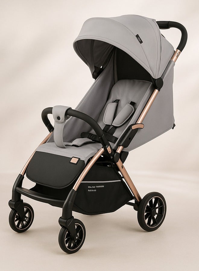 Kidilo single baby stroller A2 Easy folding ( Stroller weight 8.5 KG ) LIGHT GRAY - Image 1