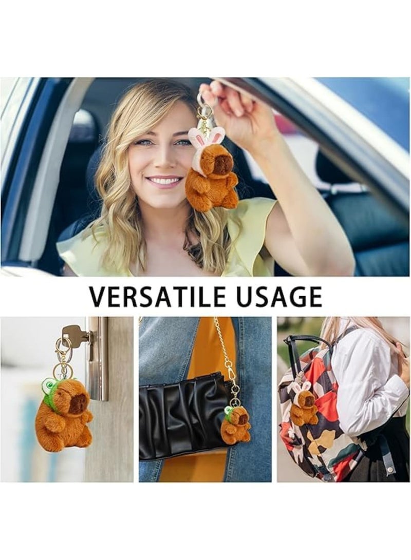 SYOSI Capybara Keychain, Plush Animal Keyring, Cute Soft Mini Pendant for Bags Keys and Backpacks, Fun Decoration or Gift for Women Men Kids, 2 Pcs - Image 5