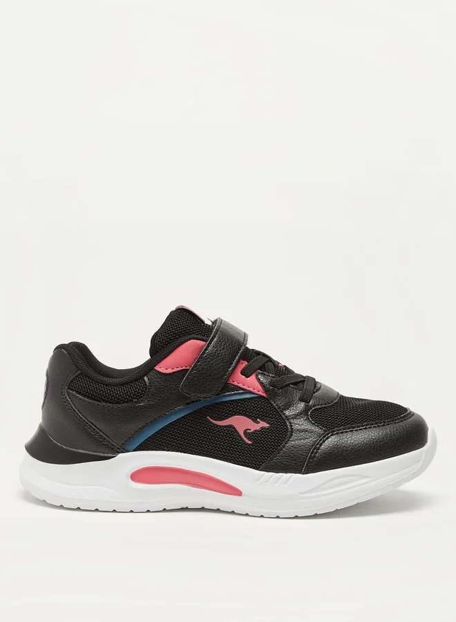 kangaROOS Girls' Colourblock Sports Shoes with Hook and Loop Closure