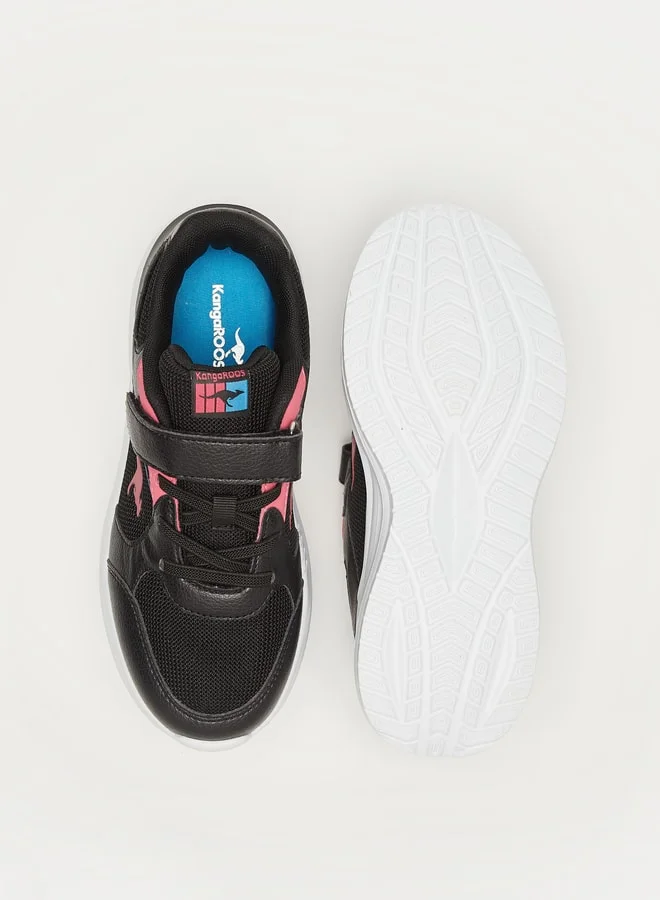 kangaROOS Girls' Colourblock Sports Shoes with Hook and Loop Closure