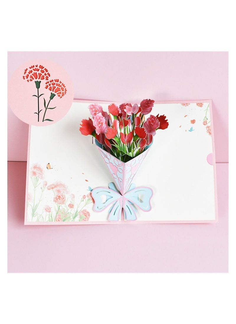 Y&D 1 item Greeting Card, 3D Pop up Flower Bouquet Card - Blank Anniversary, Wedding or Party Invitation For Wife, Mom, Sister, Grandma, Daughter and Girlfriend  - Image 2