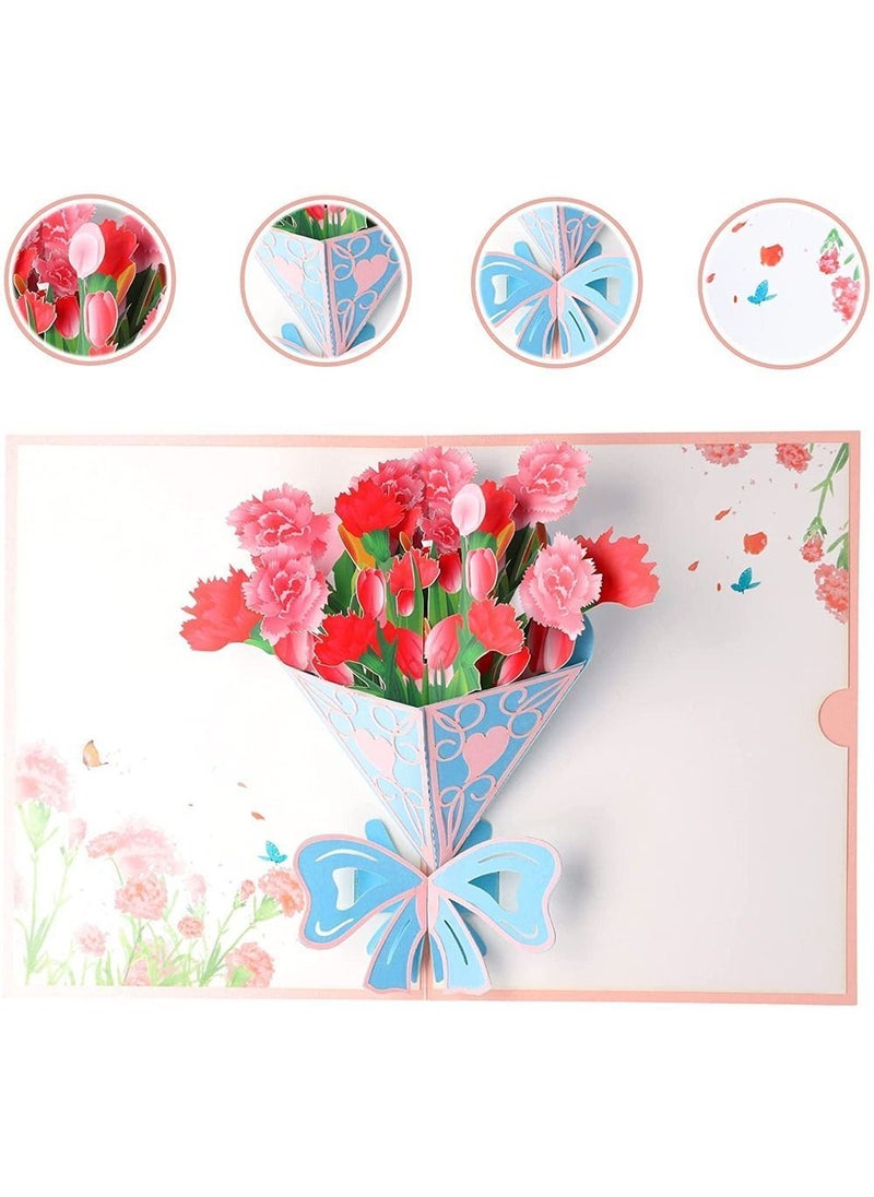 Y&D 1 item Greeting Card, 3D Pop up Flower Bouquet Card - Blank Anniversary, Wedding or Party Invitation For Wife, Mom, Sister, Grandma, Daughter and Girlfriend  - Image 3