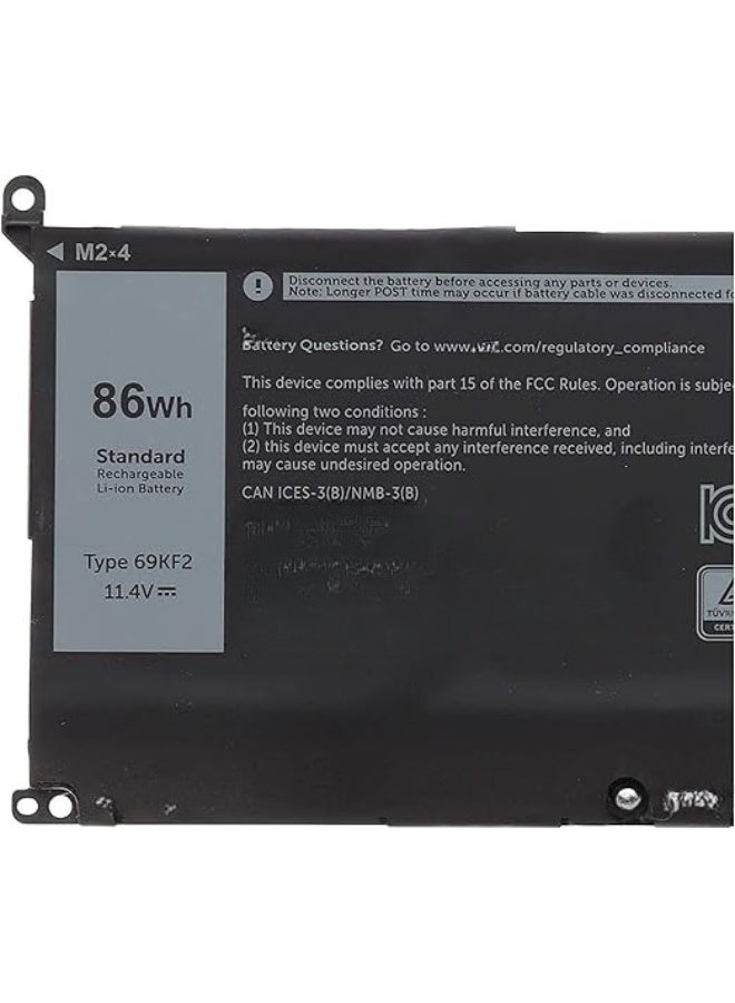 6-Cell 86Wh Laptop Battery for Models 5550, 5560, 5570, 9500, 9510, 9520, 7500, 5510, 5511, 5515, 7610, m15, m17 – Type 69KF2 - Image 2