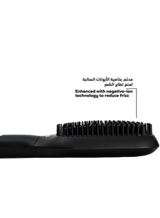 Sleek Hot Brush Large Thermal Hair Brush, Negative Ion Anti-Frizz Hair Straightening Brush, 5 Heat Settings, Auto Shut-Off 45 Min, 360° Swivel Cord, Type G Plug, 560W, Black - view 4