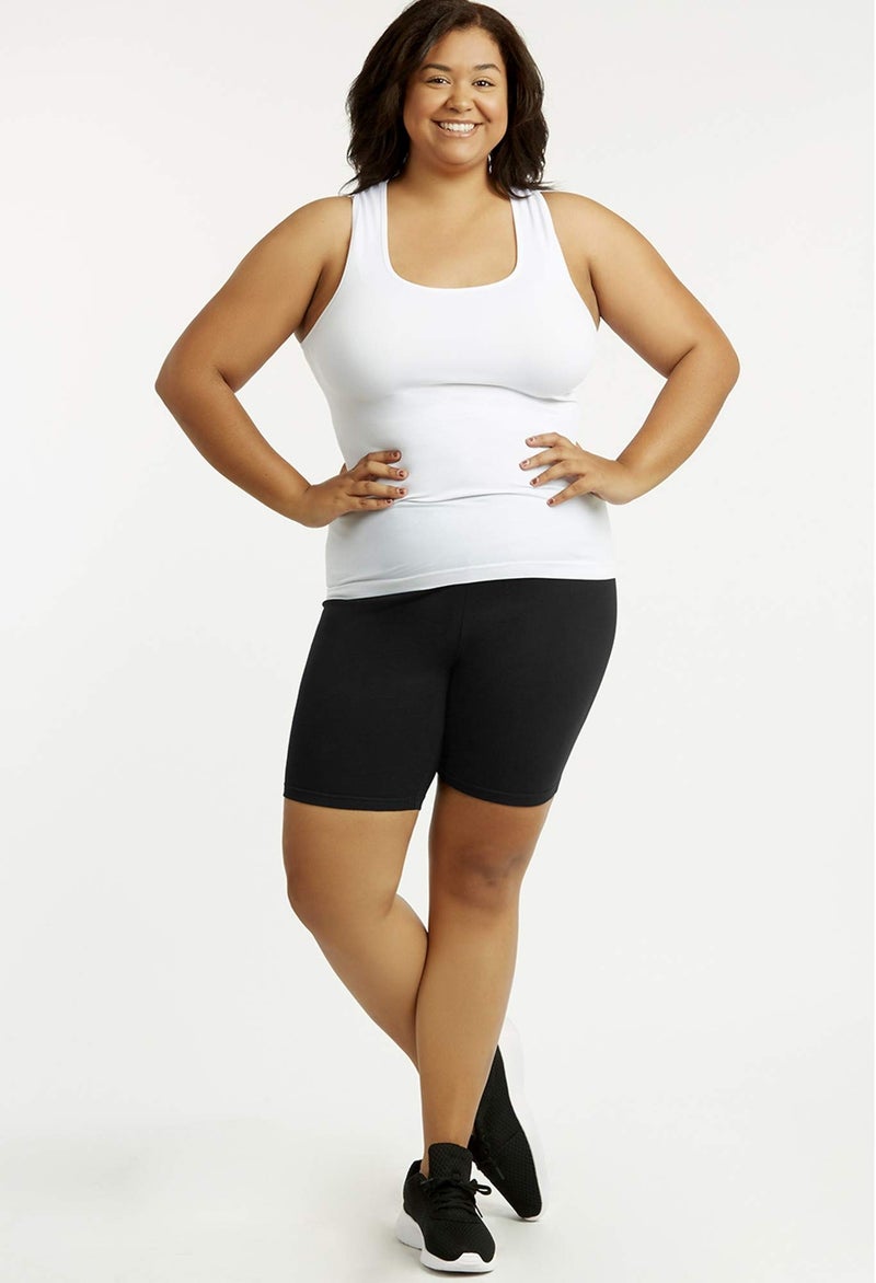 Popular Bike Shorts Women Plus Size - Soft Cotton Biker Shorts. Great Gym, Workout, Running, Yoga Shorts Black 4X - Image 4