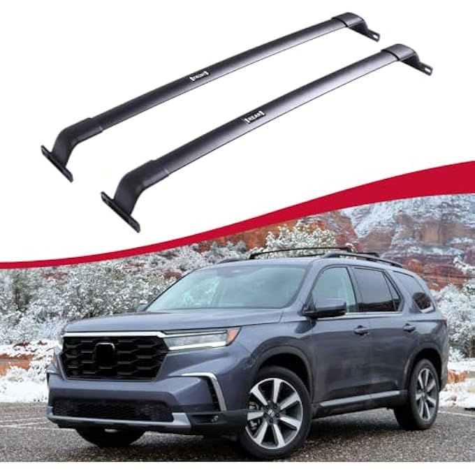 rayihni Roof Rack Cross Bars Compatible with 2023 2024 Honda Pilot Elite Sport Touring Trailsport, Bolt on Style (with Factory Side Rail), C1157V17-TP-FBA - Image 1