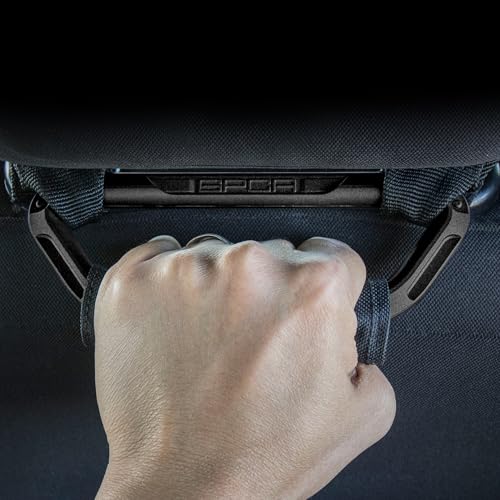 GPCA GP BackGrip PRO, Headrest Car Passenger Hand Grip for Truck & Car Wrangler JL JT JK Handle for Offroad, Kids & Seniors, Patented Jeep Accessories, Aluminum,Jet Black, 2-Pack - Image 1