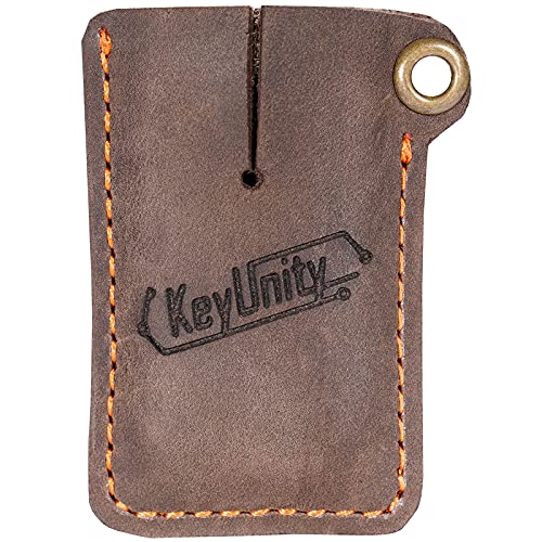 KeyUnity KA03 Leather Sheath EDC Pocket Organizer Hand Stitched Slip Pouch for KU00 Carabiner, Nail Clippers, Mini Flashlight, Mini Crowbar (KA03) - Image 1
