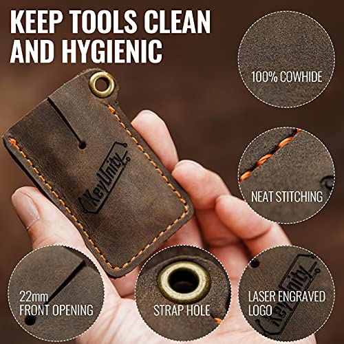KeyUnity KA03 Leather Sheath EDC Pocket Organizer Hand Stitched Slip Pouch for KU00 Carabiner, Nail Clippers, Mini Flashlight, Mini Crowbar (KA03) - Image 2
