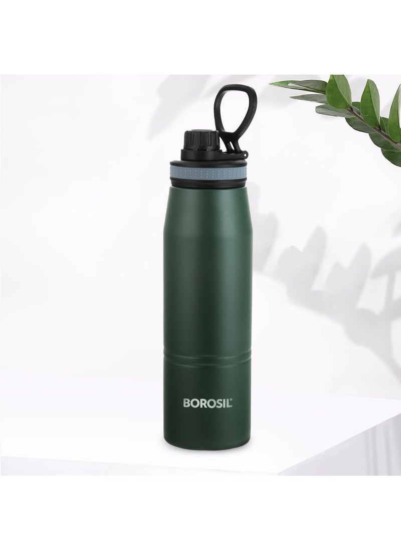 BOROSIL Borosil Hydra Gosports Stainless Steel 900 ml Water Bottle | Double Wall Vacuum Insulated | 14 Hours Hot & 18 Hours Cold | Leakproof, BPA Free | 1 Year Warranty, Green  - Image 2