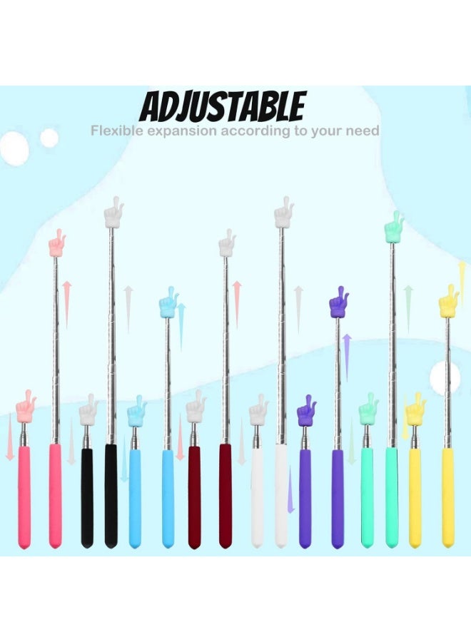 Meetion 8Pcs Telescopic Teachers Pointer, Extendable Hand Pointer Finger Pointer Stick, Mini Retractable Classroom Pointer for Elementary School Kindergarten Teacher, Classroom Supplies (Multicolor) - Image 3