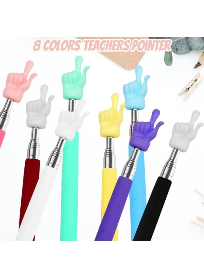 Meetion 8Pcs Telescopic Teachers Pointer, Extendable Hand Pointer Finger Pointer Stick, Mini Retractable Classroom Pointer for Elementary School Kindergarten Teacher, Classroom Supplies (Multicolor) - Image 4