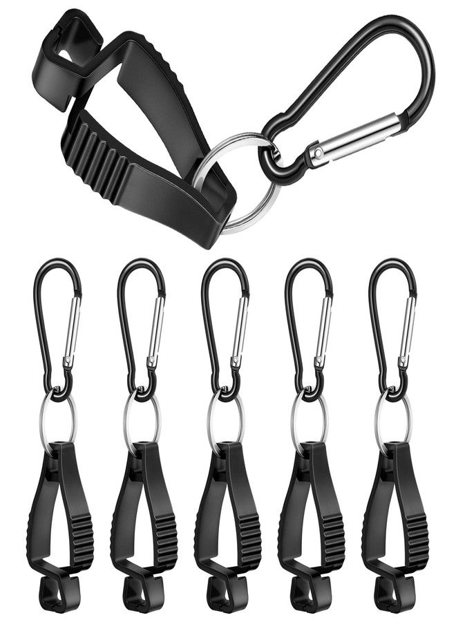 Jetec 6 Pcs Glove Clips for Work Glove Holder Grabber Safety Clips for Construction Work Accessories Helmets Hanger Clamp, Black - Image 1