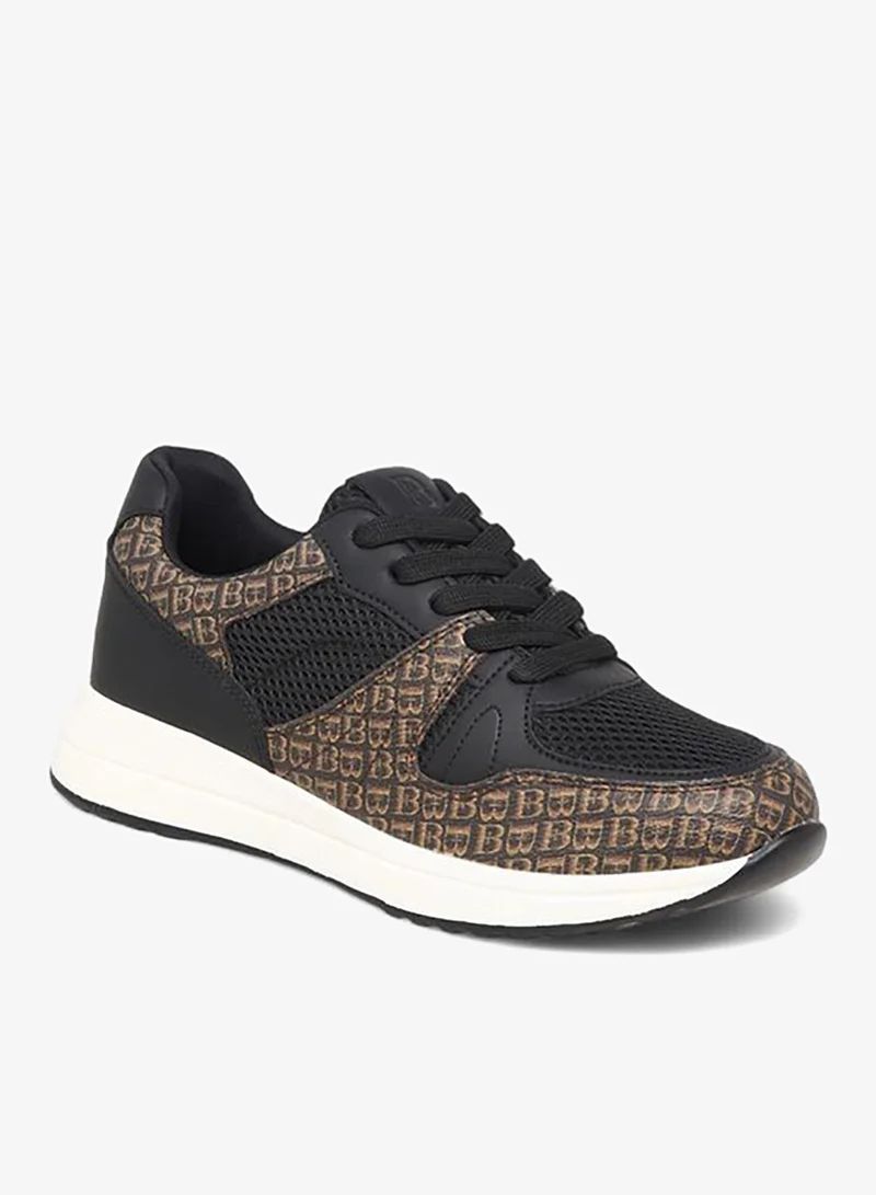 Flora Bella By Shoexpress Women Mongram Print Lace-Up Sneakers