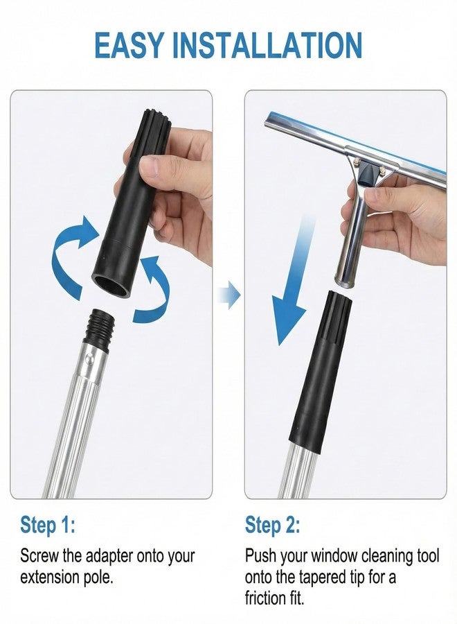 Bruislard 2 Pcs Squeegee Adapter, Changes The Threaded Tip to a Standard Friction Taper Fit, Broom Handle Adapter - Image 3