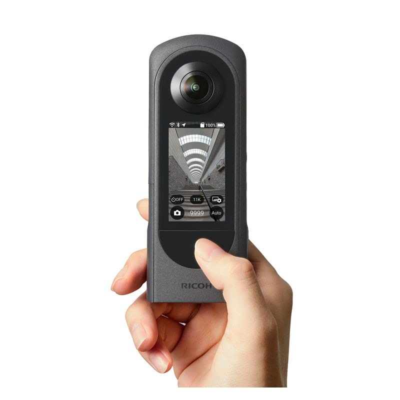 Ricoh 360 Degree Camera Theta X, High Resolution Image of Approx 60M, 5.7K 360, Touch Screen, Interchageable Battery, External Memory Card - Image 2