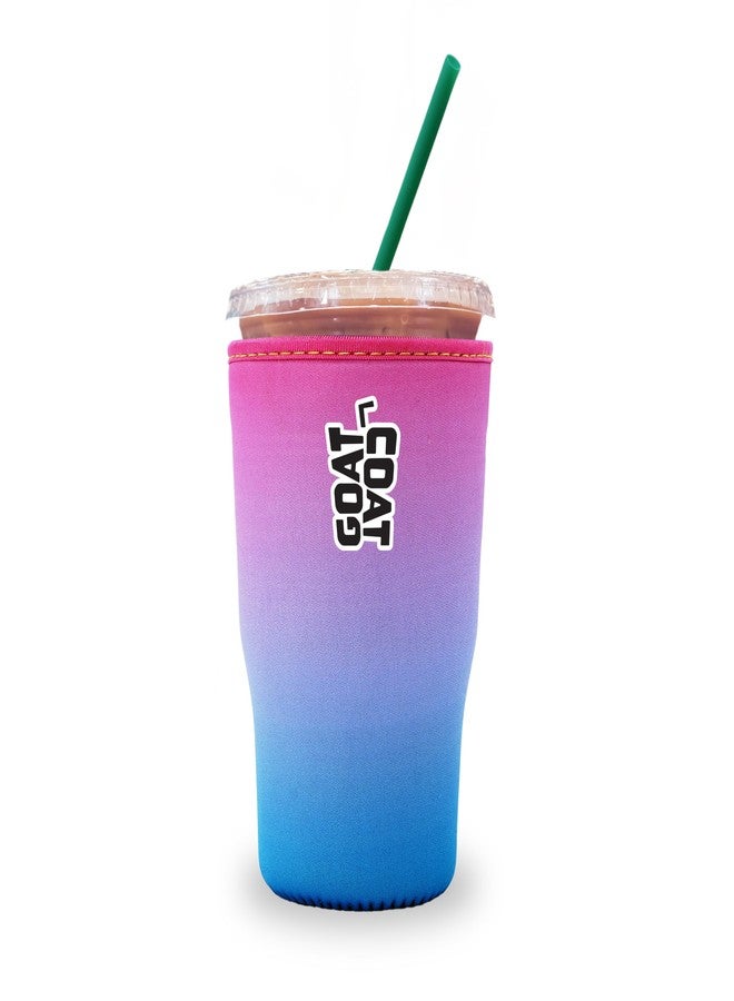CrunchCup The GoatCoat Thermocooler - A Reusable Neoprene Insulator Sleeve for Iced Coffee Cups, Large Cold Beverages, and More (Sunset) - Image 1