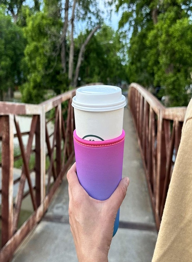 CrunchCup The GoatCoat Thermocooler - A Reusable Neoprene Insulator Sleeve for Iced Coffee Cups, Large Cold Beverages, and More (Sunset) - Image 5