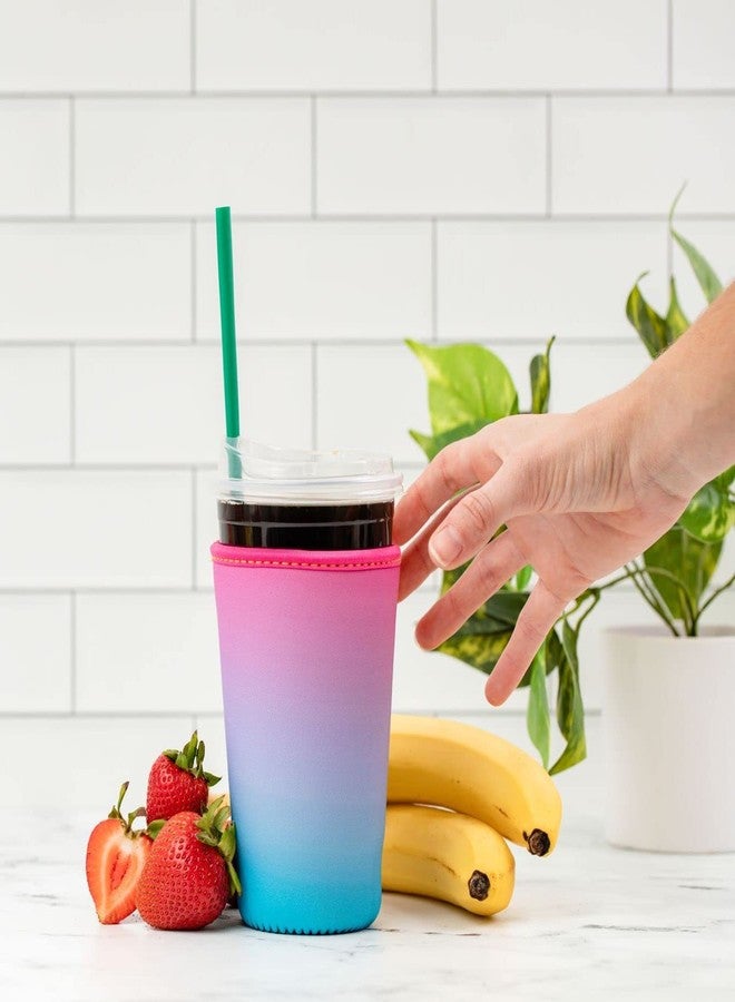 CrunchCup The GoatCoat Thermocooler - A Reusable Neoprene Insulator Sleeve for Iced Coffee Cups, Large Cold Beverages, and More (Sunset) - Image 2