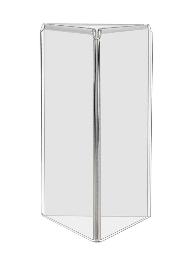 Marketing Holders Three Sided Sign Holder 5 x 7 Inch Multi Panel Layout Table Tent Display Documents Itinerary Agenda Office Hours Instructions Clear Acrylic in Offices Workplaces Libraries by Marketing Holders - Image 1