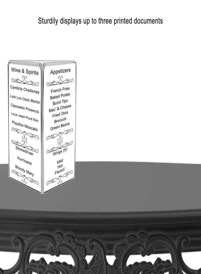 Marketing Holders Three Sided Sign Holder 5 x 7 Inch Multi Panel Layout Table Tent Display Documents Itinerary Agenda Office Hours Instructions Clear Acrylic in Offices Workplaces Libraries by Marketing Holders - Image 2