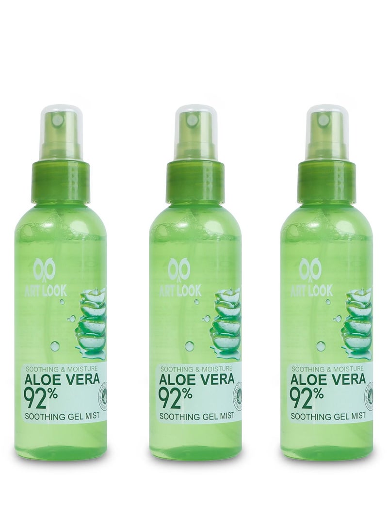 ARTLOOK Soothing & Moisture Aloe VERA 92% Clear -3 Piece150ml - Image 1