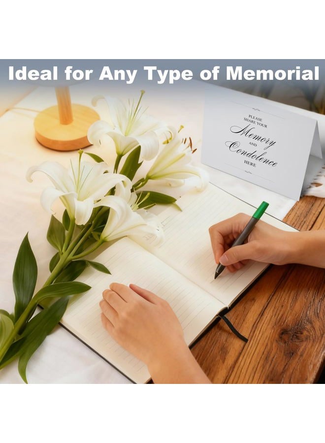 Utron Funeral Guest Book for Memorial Service, Hardcover Black Memory Book for Funeral with Table Sign, 80 Lined Pages Thick Paper Guest Book for Memorial Service - Image 5
