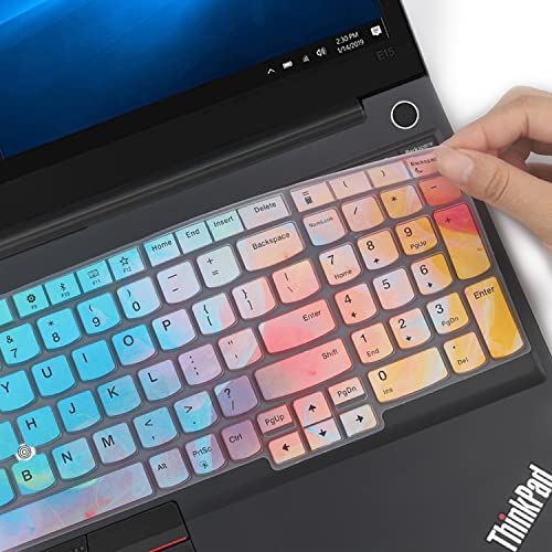 MUBUY-GOL غطاء لوحة مفاتيح لجهاز Lenovo ThinkPad E15 بحجم 15.6 بوصة الجيل 4/3/2، ThinkPad L15 الجيل 2/1، ThinkPad T15 T15p T15g P15 P15s P15v الجيل 3/2/1، ThinkPad E580 E590 E595 L580 L590 P52 P53 P72 P73 T570 T575 T580 T590 - Image 5