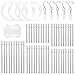 Keadic Keadic 60 Pcs Wind Chimes Making Kit Contains Metal Silver Tubes, Windchime String, Transparent Top Circles and Swivel  - Image 2