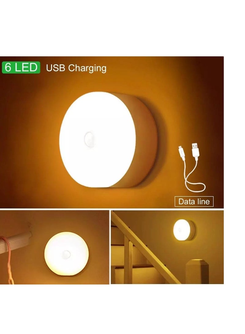 1pc Wireless Motion Sensor Night Light, Bedroom Decor Light, 6LED Detector Wall Decorative Lamp, Intelligent induction lamp, For Staircase Closet Room  - Image 2