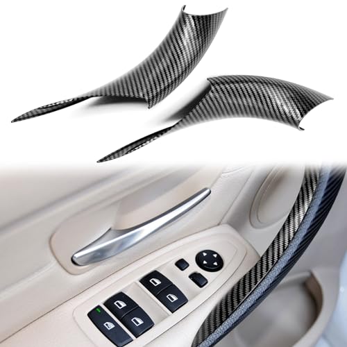 KEVWR 2PCS Door Handle Covers Left Front and Right Front Compatible with BMW 320 328 330 335 M3 20122018 BMW 428 435 M4 20142017Carbon Fiber Black - Image 1