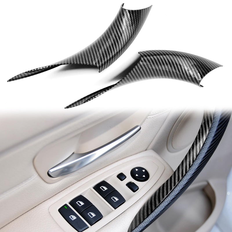 KEVWR 2PCS Door Handle Covers Left Front and Right Front Compatible with BMW 320 328 330 335 M3 20122018 BMW 428 435 M4 20142017Carbon Fiber Black - Image 2