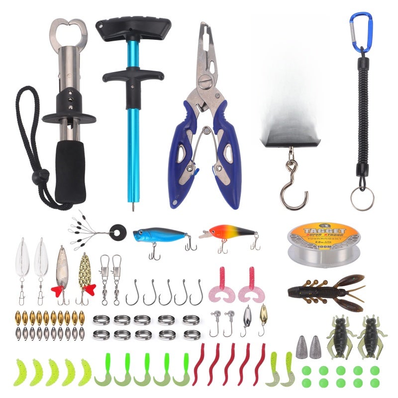 WeiHeng Fishing Tool Kit Fishing Hook Remover Tool Fish Lip Gripper Digital Fish Scale Fishing Pliers with Fishing Lures Baits Tackle - Image 1