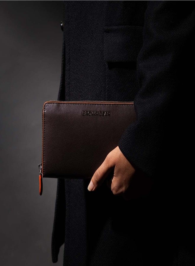 BROWN BEAR Genuine Leather RFID Ladies Wallet, Brown/Orange | Stylish, Secure, and Elegant Accessories for Women | - Image 4