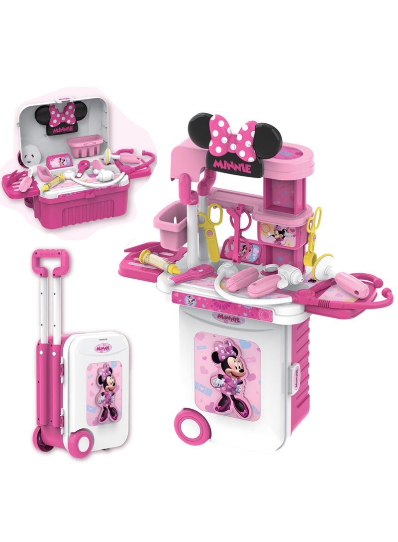 Disney Minnie Mouse Doctor Set Trolley Case 3-in-1 | Multifunctional Playset | Doctor Playset | Interactive Playset | Imaginative Play | Role Play | Pretend Play | Gift for Kids and Toddlers - Image 1