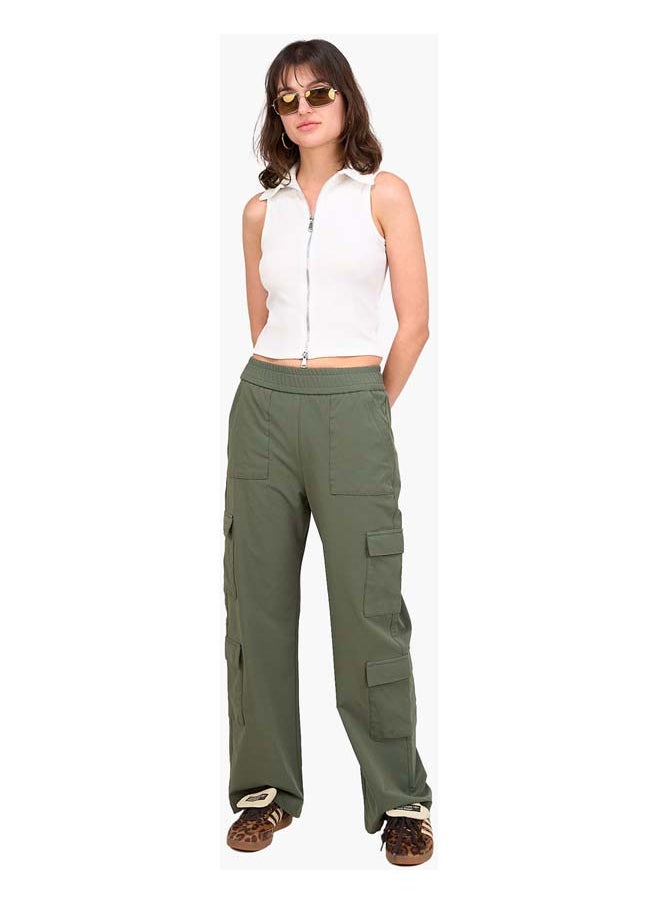 Clue Ribbed Sleeveless Crop Top  - Image 1