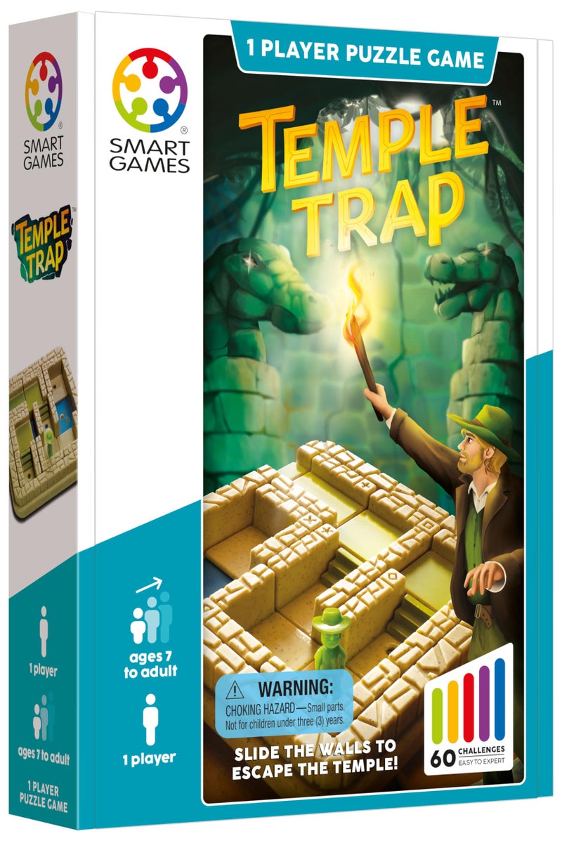 SmartGames Temple Trap Cognitive Skill-Building Travel Game with Portable Case Featuring 60 Challenges for Ages 7 - Adult - Image 2