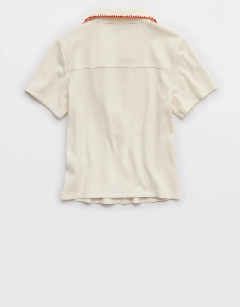 Aerie  Aerie Cropped Polo T-Shirt for Women | Best Price UAE
