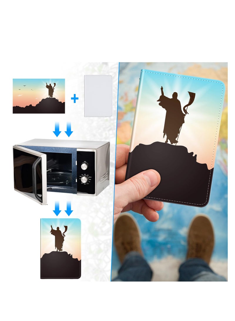 SYOSI 4 Pcs Sublimation Passport Holder Covers, PU Leather Heat Transfer Card Travel Wallet, White DIY Blank Holder Cover for Passport Business Cards Credit Cards, Not Easy To Fade (Black)  - Image 4