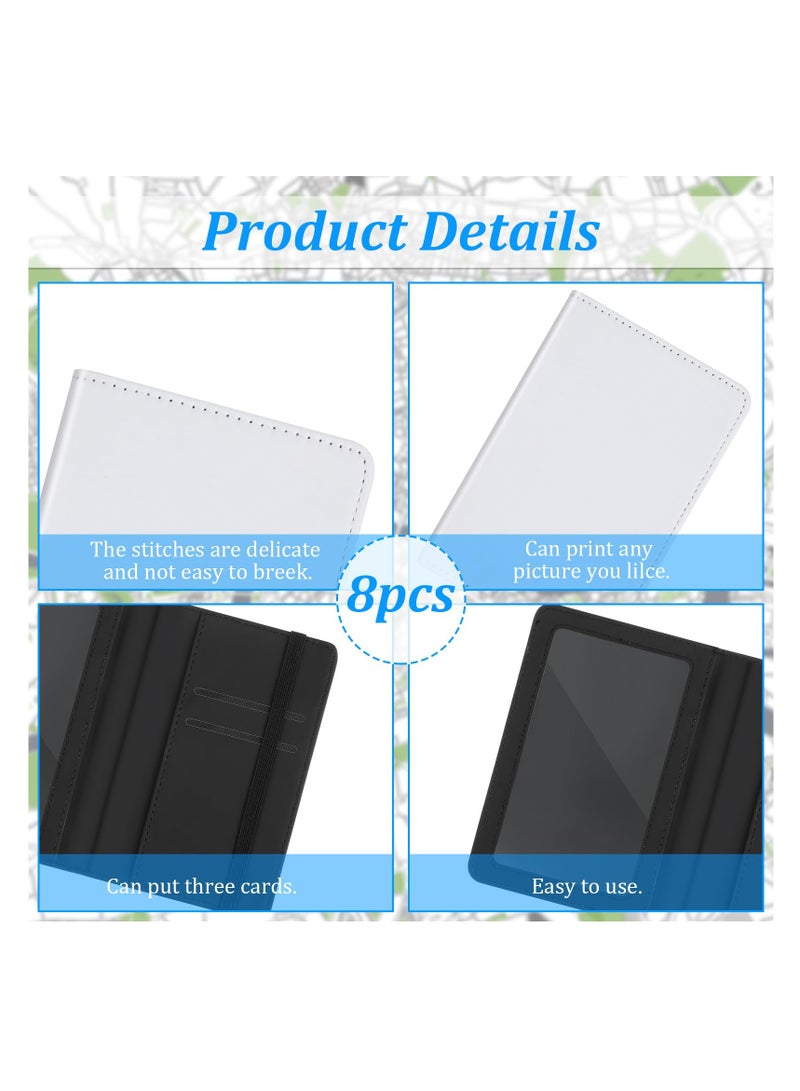 SYOSI 4 Pcs Sublimation Passport Holder Covers, PU Leather Heat Transfer Card Travel Wallet, White DIY Blank Holder Cover for Passport Business Cards Credit Cards, Not Easy To Fade (Black)  - Image 2