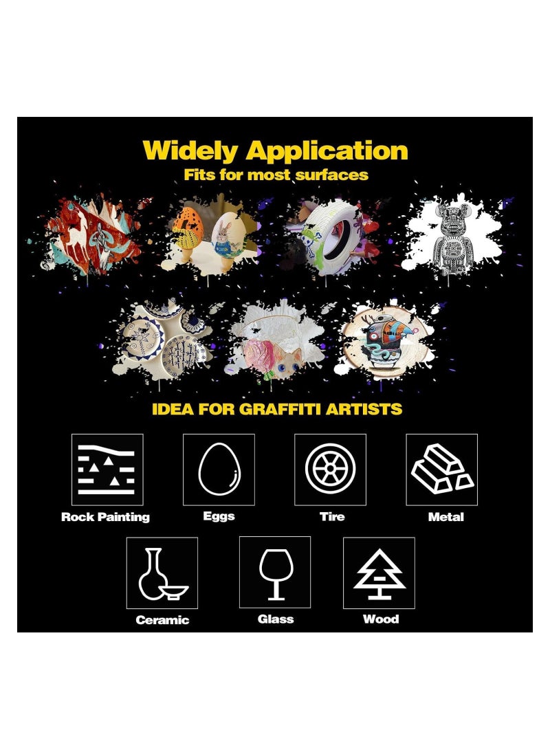 الاكريليك الطلاء القلم ، 6 مجموعات من الأسود والأبيض الطلاء علامة القلم مجموعة ، 0.7mm غرامة المياه القائمة على علامة دائمة القلم ، صخرة اللوحة ، والإطارات ، والمعادن ، الزجاج ، الخشب ، خربش الفنان ال - Image 2
