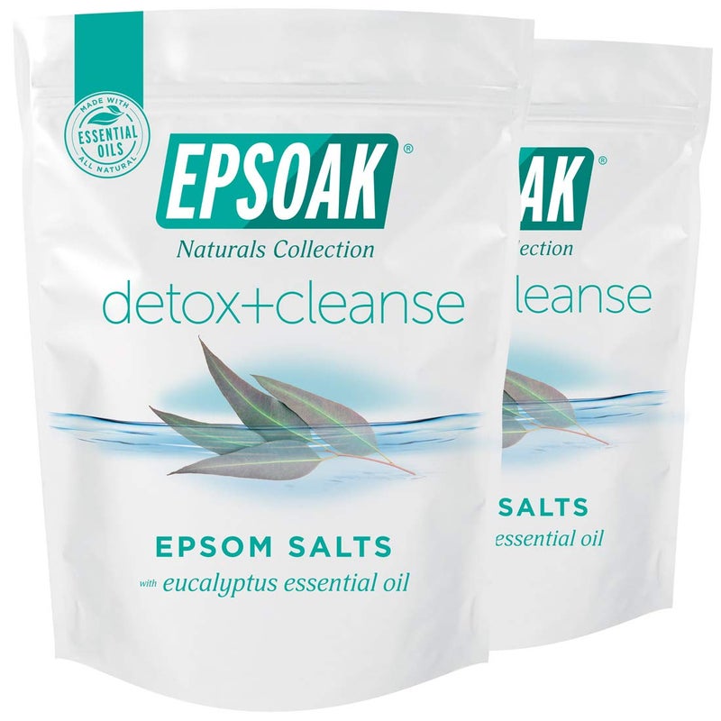 Epsoak Epsom Salt Detox + Cleanse - 4 lbs. (Qty. 2 x 2 lb. Bags) Bath Salts with Natural Essential Oils - Image 1