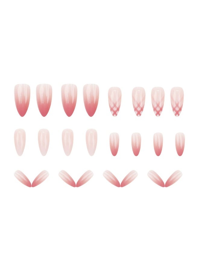 Goolsky Sparkly Bow Sequins French Press-on Nails with Crushed Diamonds & Transparent Base - Image 3