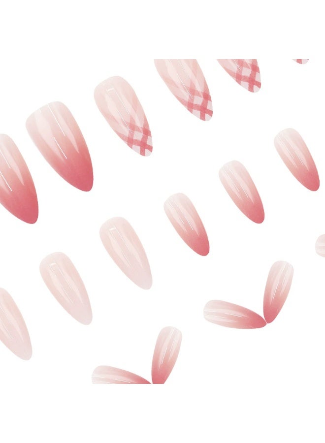 Goolsky Sparkly Bow Sequins French Press-on Nails with Crushed Diamonds & Transparent Base - Image 4