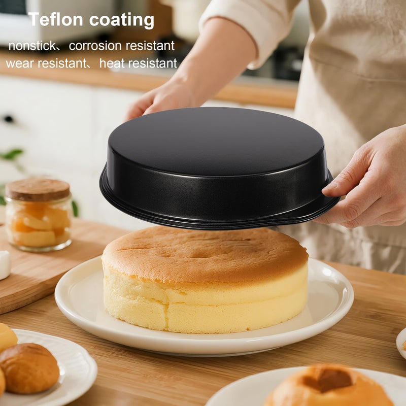 AWTBDP 8 Inch Cake Pan  Nonstick 4 Pack Round Cake Pans With 100Pcs Pre-Cut Parchment Paper For Birthday Christmas  Durable Circle Cake Pan Sets With Handle For Baking Multi-Layer Cakes  Dishwasher Safe - Image 3